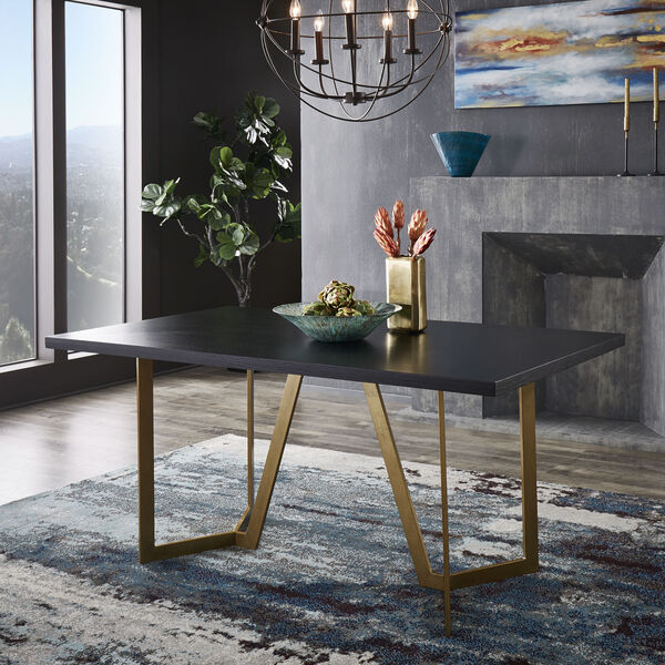 Helena Gold and Black Dining Table, image 4